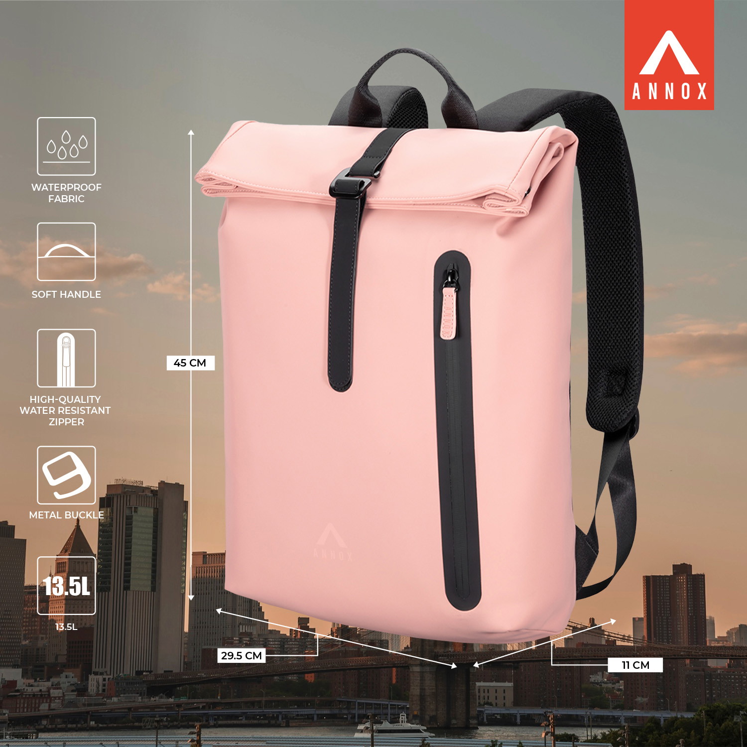 Annox Casual Laptop Ruksak 15,6” – PU Vodootporan