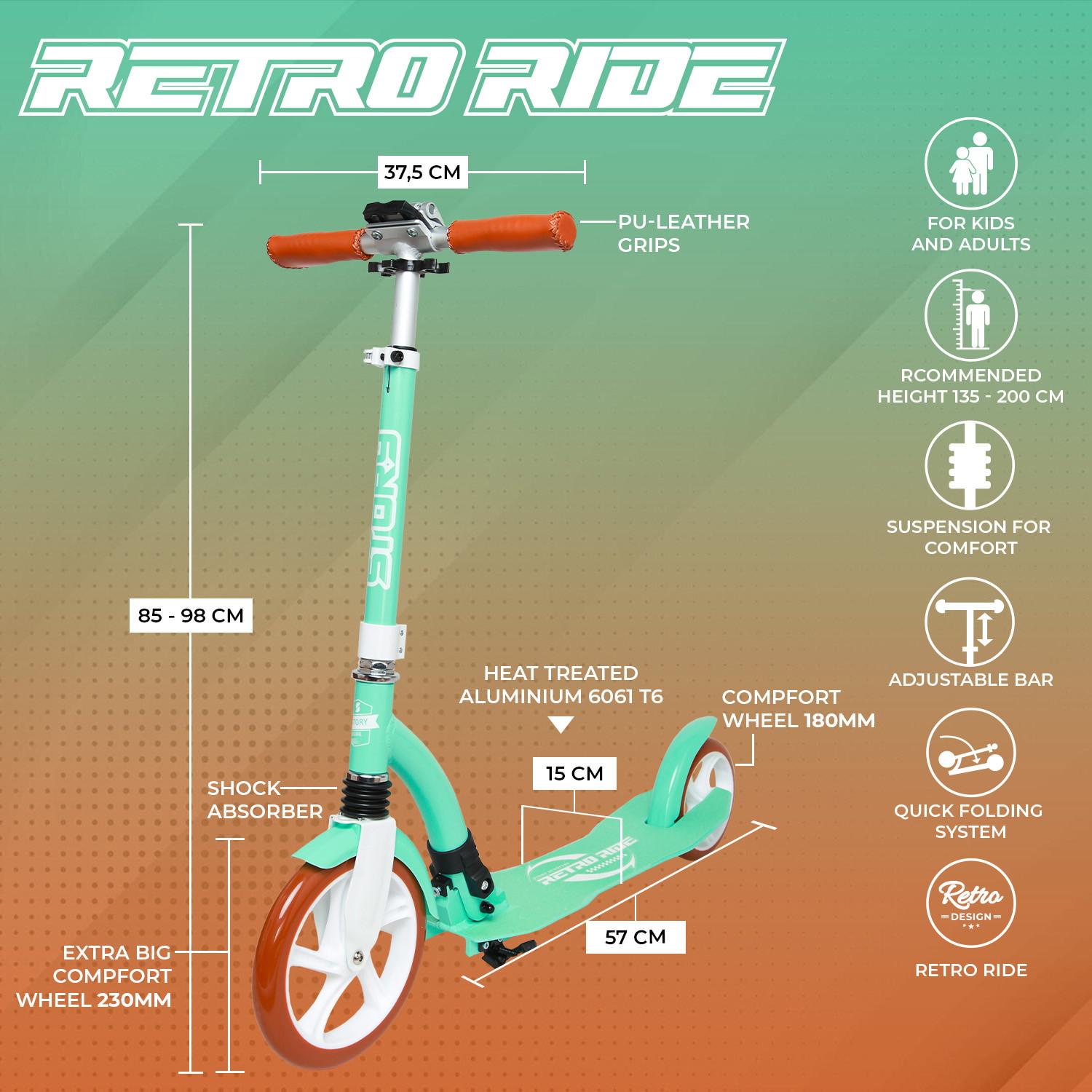 Story Retro Ride Sklopivi Komutatorski Romobil