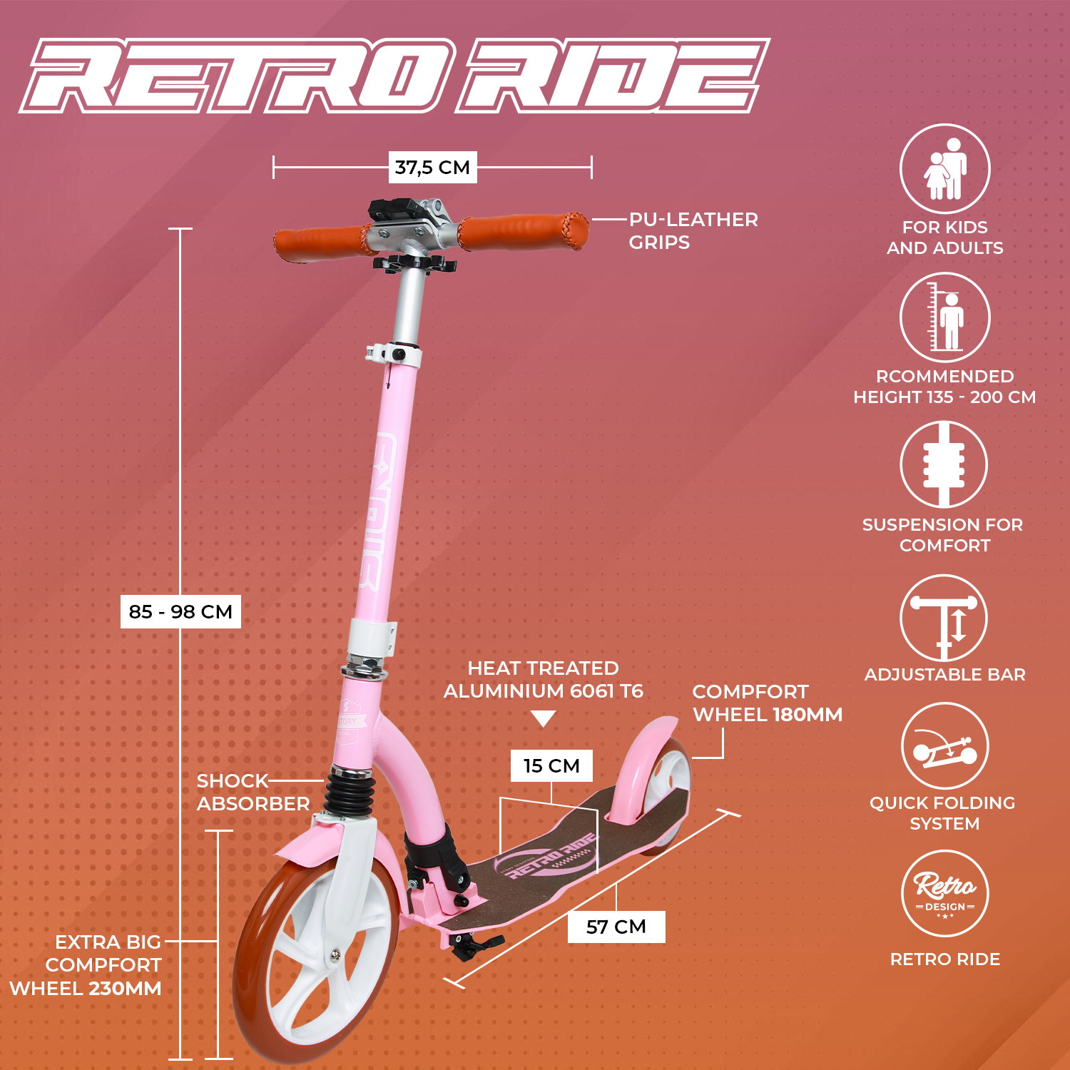 Story Retro Ride Sklopivi Komutatorski Romobil