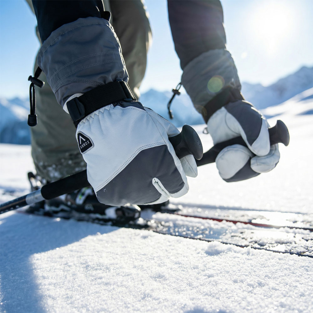 Annox Alpine kožne rukavice za skijanje