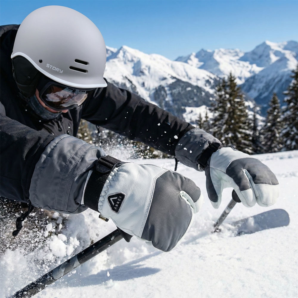 Annox Alpine kožne rukavice za skijanje