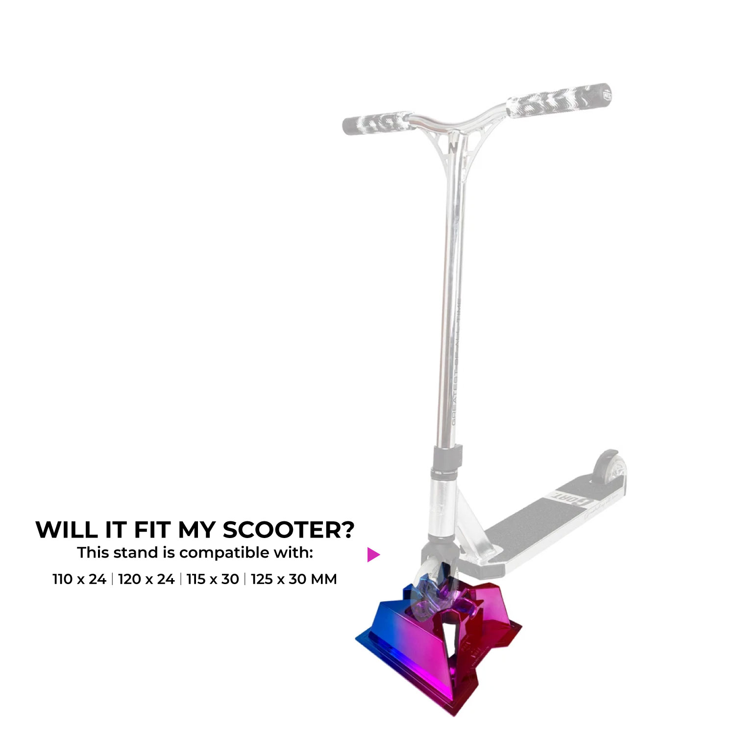 NKD Pro Scooter Stalak – Stabilni držač za kotače 110–125 mm, širina 24/30 mm