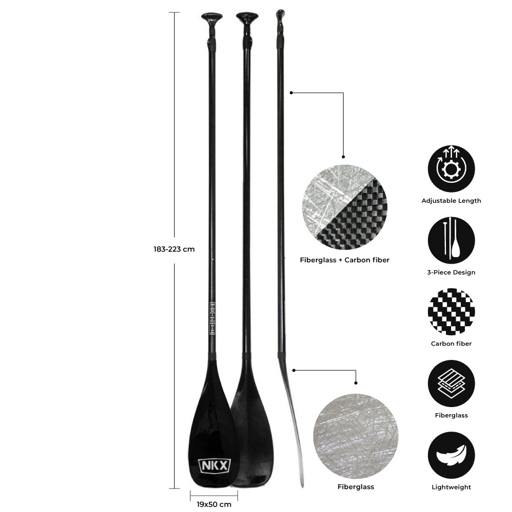 NKX Carbon/Fiberglass SUP Paddles
